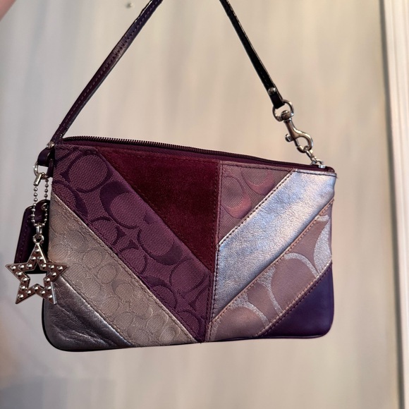 Coach Purple Patchwork Wristlet - Picture 2 of 13